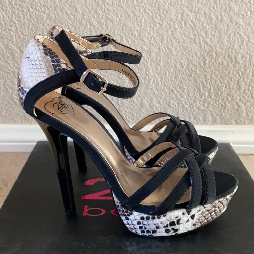 New Bebe platform heel in black|brown size 6 #summer#spring